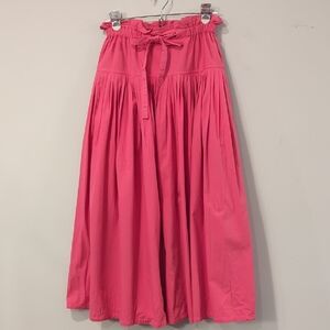 Vintage Liz Sport Midi Skirt Pink Drawstring Waist 100% Cotton size Medium